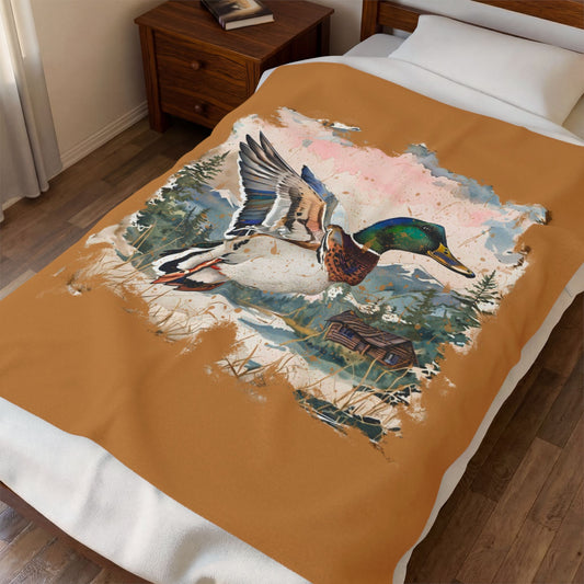 Mallard Duck Velveteen Plush Blanket