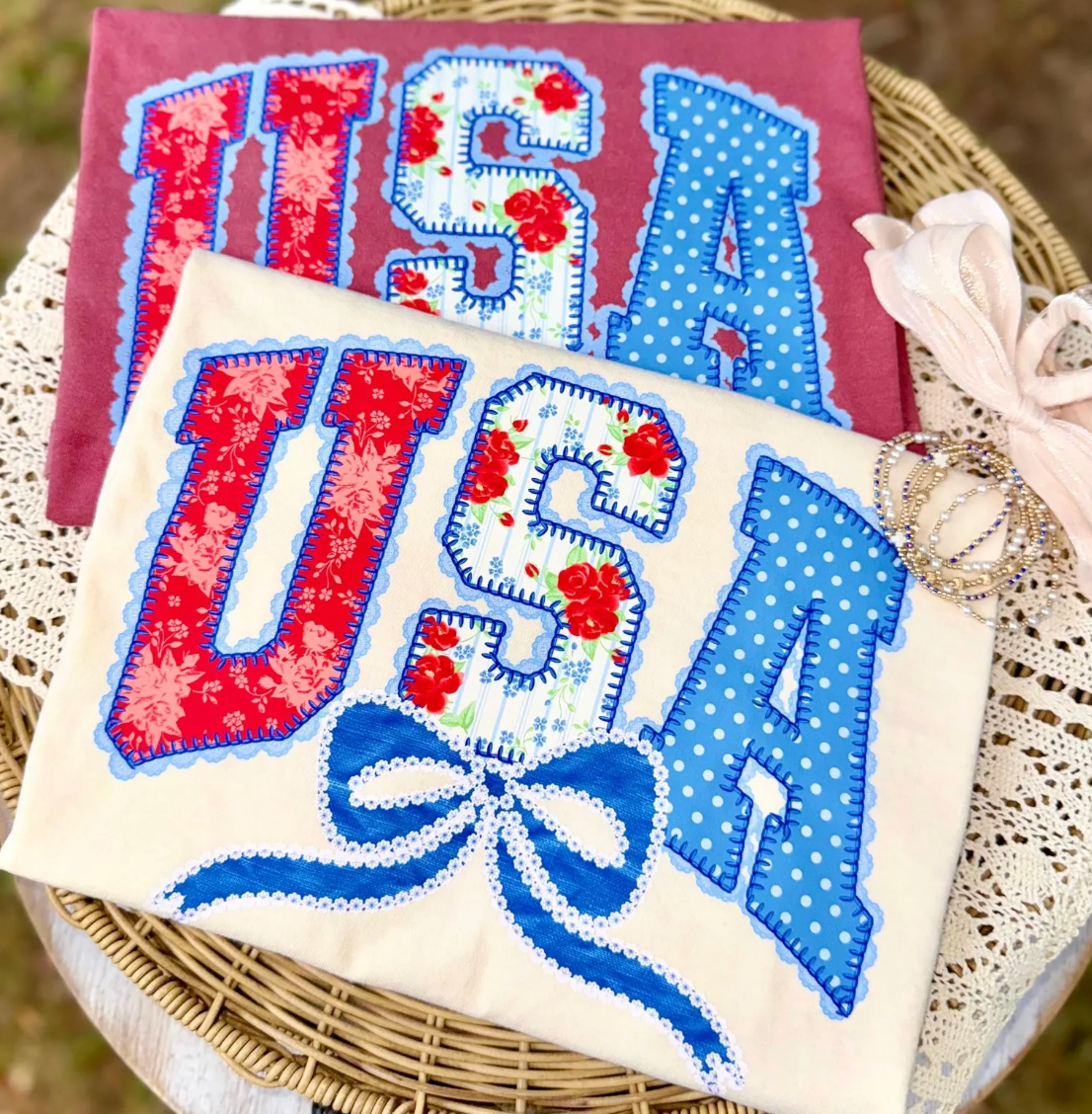 USA Lace Graphic Tee