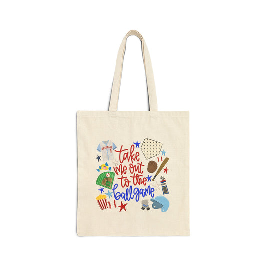 Baseball Date Night Canvas Tote
